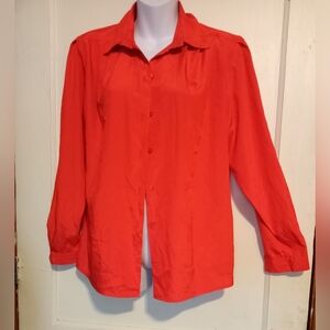 David Matthew Red Buttoned Blouse